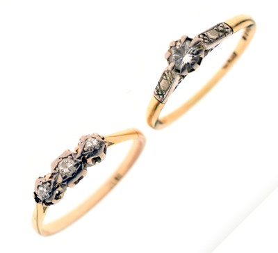 Lot 20 - Two illusion set diamond rings