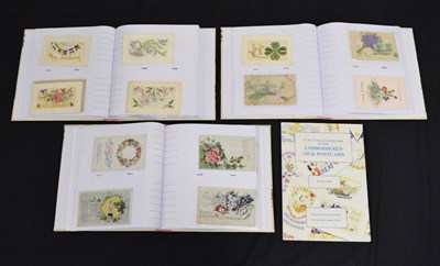 Lot 254 - Three partial albums of early 20th century silk and other postcards