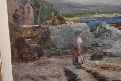 Lot 322 - Joshua Anderson Hague (British, 1850-1916) - Oil on canvas - Figures on the Seashore