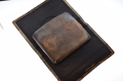 Lot 168 - Asprey - 18ct gold mounted snakeskin-effect wallet, and silver cigarette case