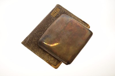 Lot 168 - Asprey - 18ct gold mounted snakeskin-effect wallet, and silver cigarette case