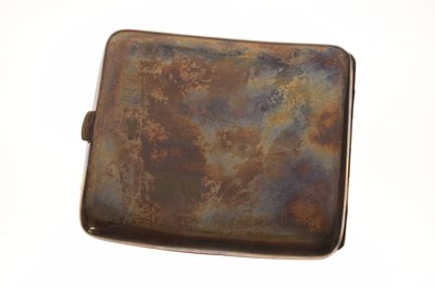Lot 168 - Asprey - 18ct gold mounted snakeskin-effect wallet, and silver cigarette case