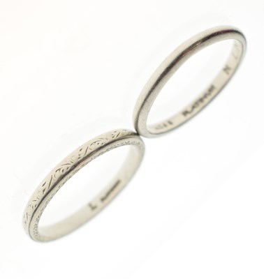 Lot 39 - Two platinum wedding bands