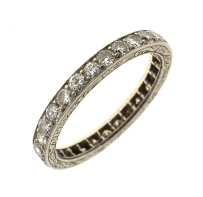 Lot 10 - Platinum diamond eternity ring