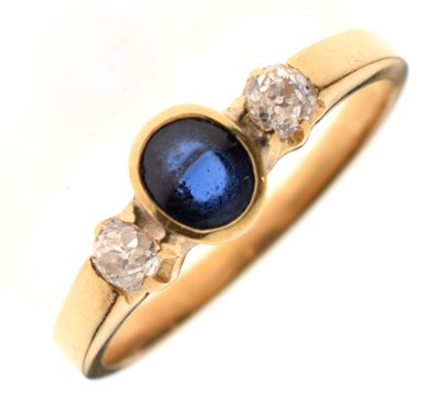 Lot 12 - Sapphire and diamond three-stone ring