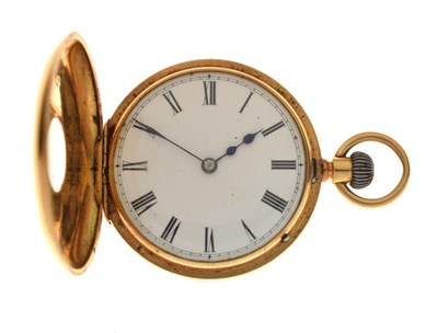 Lot Late Victorian 18k gold half-hunter pocket watch