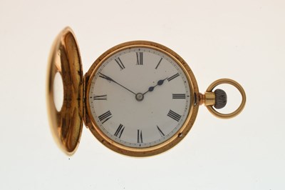 Lot 82 - Late Victorian 18k gold half-hunter pocket watch