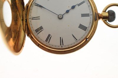 Lot 82 - Late Victorian 18k gold half-hunter pocket watch