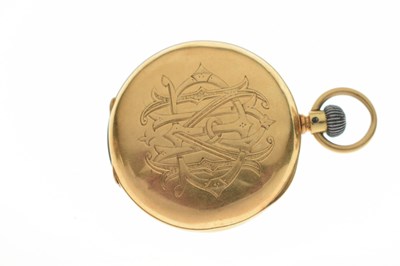 Lot 82 - Late Victorian 18k gold half-hunter pocket watch