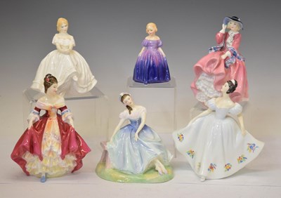 Lot 495 - Royal Doulton group of six porcelain figures