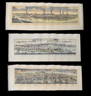 Lot 332 - Three coloured town plan engravings