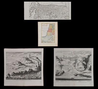 Lot Collection of unframed engraved maps and views of Israel and the Holy Land