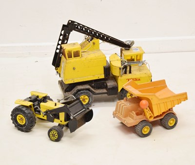 Lot 477 - Two Tonka construction vehicles and Fisher Price truck