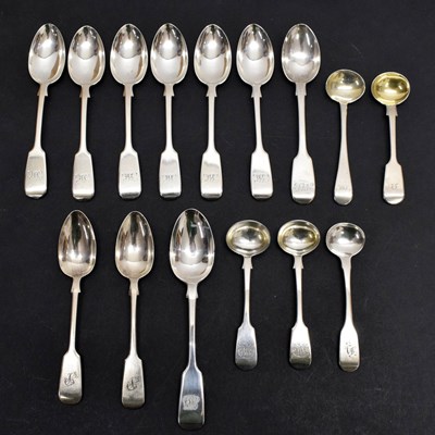 Lot 237 - Quantity of William IV and Victorian Exeter silver spoons with sponsor's marks of William's family