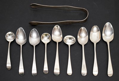 Lot 244 - Collection of George III silver condiment spoons, teaspoons, etc, sponsor's marks of Bateman etc