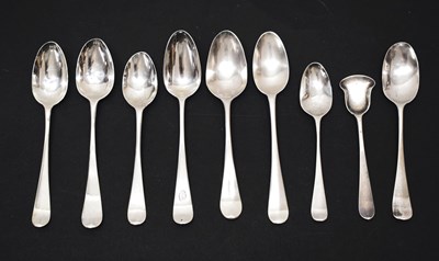 Lot 267 - Collection of George III silver Hanoverian pattern teaspoons and condiment spoons