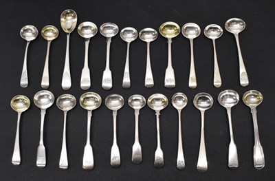 Lot 254 - Collection of George III silver condiment spoons