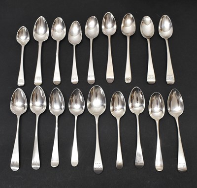 Lot 255 - Quantity of George III silver teaspoons