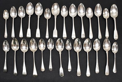 Lot 257 - Collection of twenty-seven George III silver teaspoons