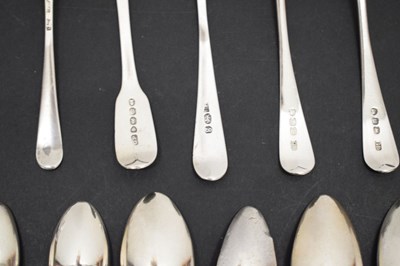 Lot 257 - Collection of twenty-seven George III silver teaspoons
