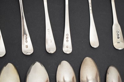 Lot 257 - Collection of twenty-seven George III silver teaspoons