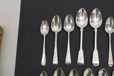 Lot 257 - Collection of twenty-seven George III silver teaspoons