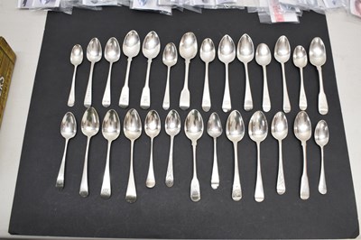 Lot 257 - Collection of twenty-seven George III silver teaspoons