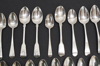 Lot 257 - Collection of twenty-seven George III silver teaspoons