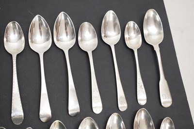 Lot 257 - Collection of twenty-seven George III silver teaspoons