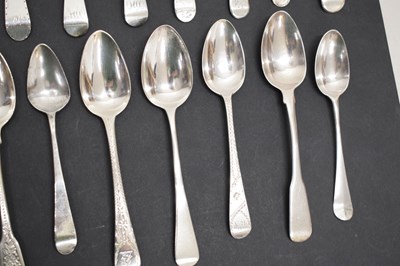 Lot 257 - Collection of twenty-seven George III silver teaspoons