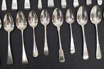 Lot 257 - Collection of twenty-seven George III silver teaspoons