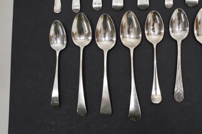 Lot 257 - Collection of twenty-seven George III silver teaspoons