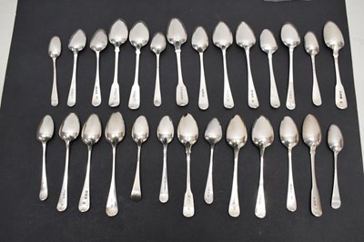 Lot 257 - Collection of twenty-seven George III silver teaspoons