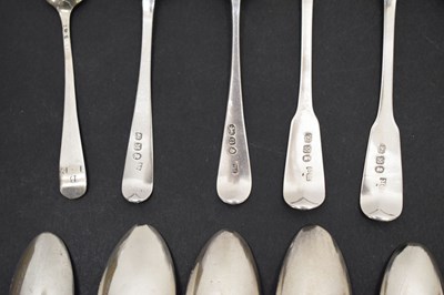 Lot 257 - Collection of twenty-seven George III silver teaspoons