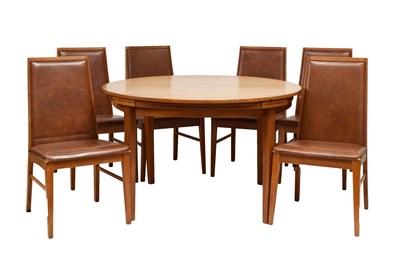 Lot 407 - Dyrlund of Denmark - 'Flip-flap' teak dining table, circa 1970, and six chairs