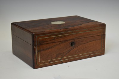 Lot 369 - Victorian rosewood sewing box