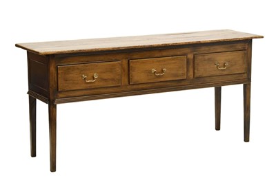 Lot 718 - Reproduction pine sideboard three drawer