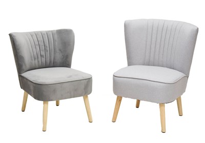 Lot 696 - Two modern cushioned occasional chairs