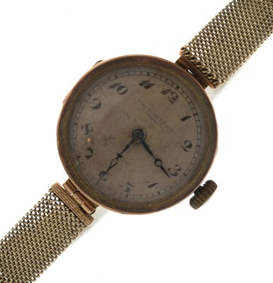 Lot 148 - Early 20th century lady's 9ct gold bracelet watch