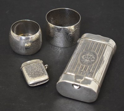 Lot 219 - George V silver cased pocket torch, etc