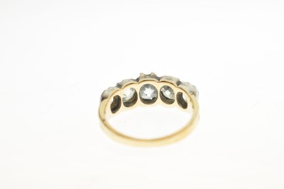 Lot 2 - 19th century diamond five stone yellow and white metal ring