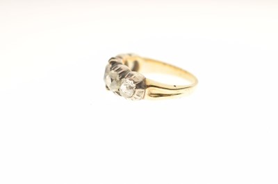 Lot 2 - 19th century diamond five stone yellow and white metal ring