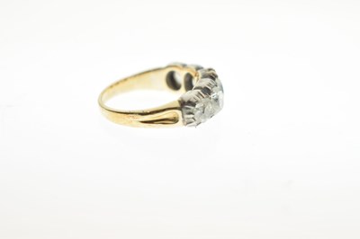 Lot 2 - 19th century diamond five stone yellow and white metal ring