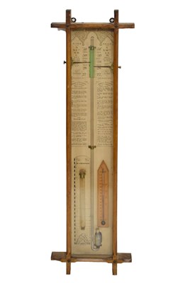 Lot 670 - Late 19th / early 20th century oak cased Admiral Fitzroy barometer