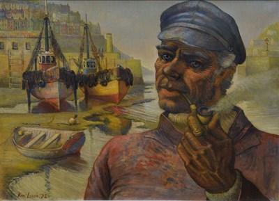 Lot Kenneth (Ken) Leech, (1910-1995) - Oil on canvas - 'The Fisherman', 1978