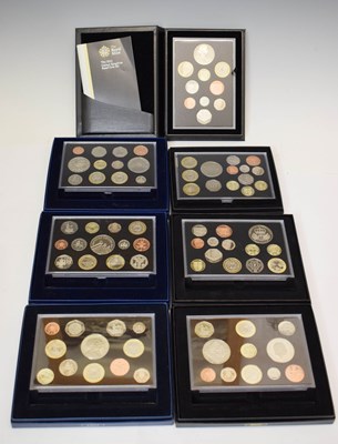 Lot 307 - Seven Royal Mint proof year coin packs