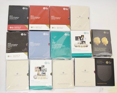 Lot 308 - Thirteen Royal Mint proof coin packs