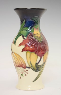 Lot 522 - Moorcroft Pottery - Anna Lilly pattern vase, 1998