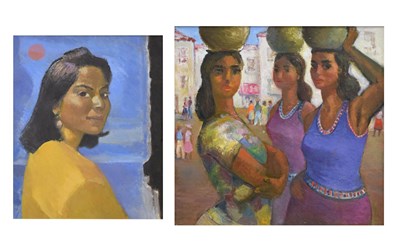 Lot 524 - Kenneth (Ken) Leech, (1910-1995) - Oil on plyboard - 'La Senorita' and 'Memory of a leave in War-time Italy'