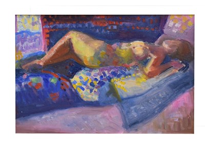 Lot 531 - Kenneth (Ken) Leech, (1910-1995) - Oil on plyboard - Nude scene